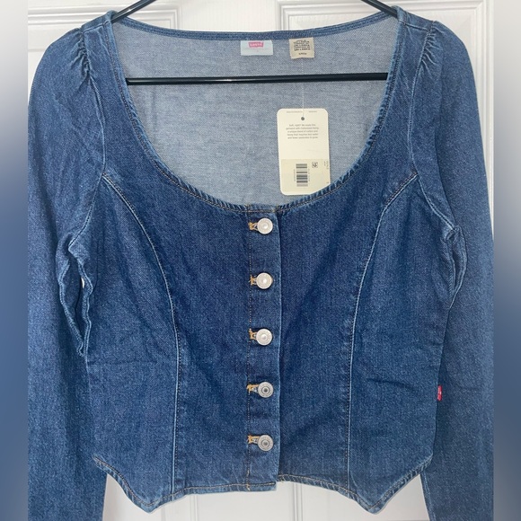 Levi’s denim corset long sleeve blouse (Updated sizes) - Picture 4 of 15